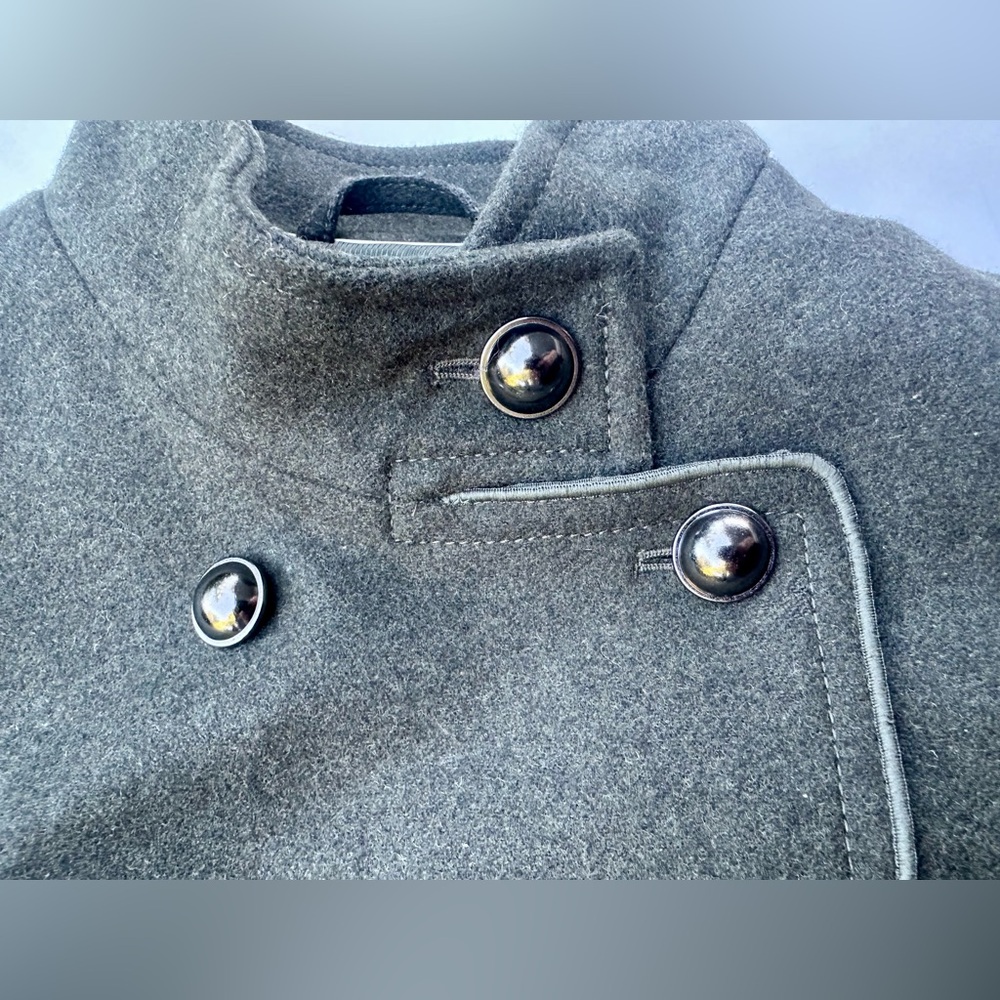 Banana Republic Mario Bellucci Military jacket Olive Double-Breasted Peplum, XL - Picture 10 of 16